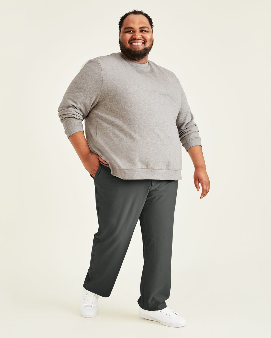 (image for) Green Comfort Knit Chinos, Straight Fit (Big and Tall)